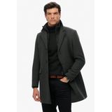 Superdry - Tussenjas - Donkergrijs - Klassieke Mantel - Knoopsluiting
