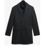 Superdry - Tussenjas - Donkergrijs - Klassieke Mantel - Knoopsluiting