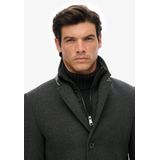 Superdry - Tussenjas - Donkergrijs - Klassieke Mantel - Knoopsluiting