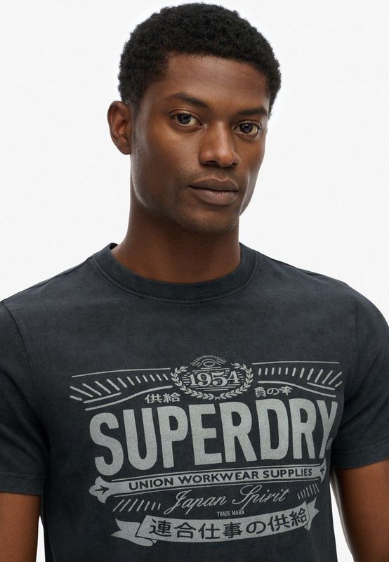 Superdry - Heritage T-shirt - Zwart - Katoen - Korte Mouwen