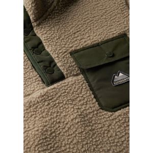 Superdry - Fuji - Fleece Trui - Heren - Halve Drukknoopsluiting