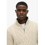 Superdry - Jacob Cable Knit - Trui - Ecru - Half Zip
