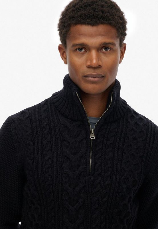 Superdry - Jacob Cable Knit - Gebreide Trui - Halve Rits