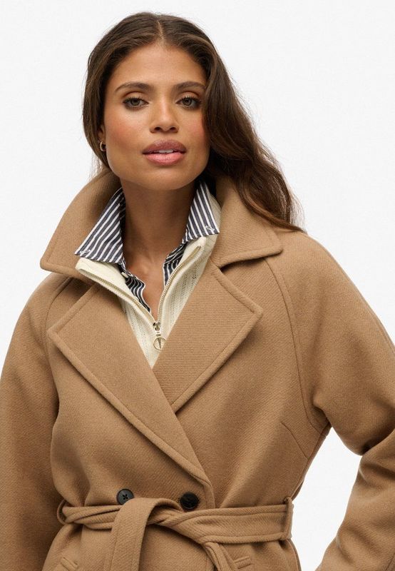 Superdry - Relaxed Lange Wollen Jas - Winterjas