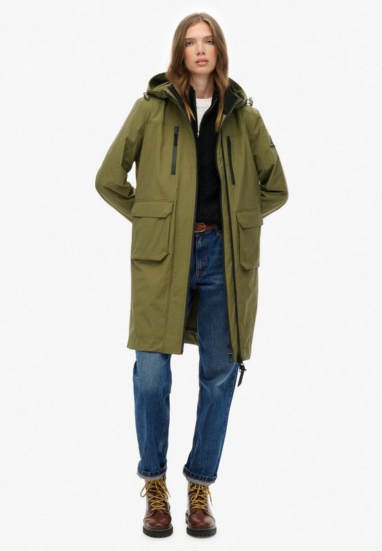 Superdry - Longline Shell Parka - Winterjas - Slim Fit - Waterafstotend