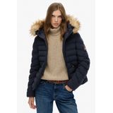 Superdry - Fuji Faux Fur - Gewatteerd Donsjack - Zwart - Dames