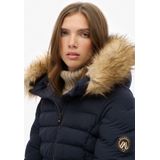 Superdry - Fuji Faux Fur - Gewatteerd Donsjack - Zwart - Dames