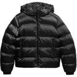 Superdry - Hooded Luxe Sports Puffer - Winterjas - Zwart