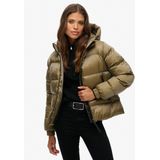 Superdry - Hooded Luxe Sports Puffer - Winterjas - Zwart
