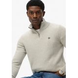 Superdry - M6110706A - Gebreide Trui - Marineblauw - Mao Kraag met Rits