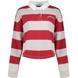 Superdry Ath Essential Stripe Lange Mouw Poloshirt Rood XS Vrouw