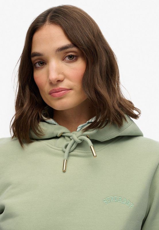 Superdry - Essential Hoodie - Grijs - Katoen - Geborduurd Logo