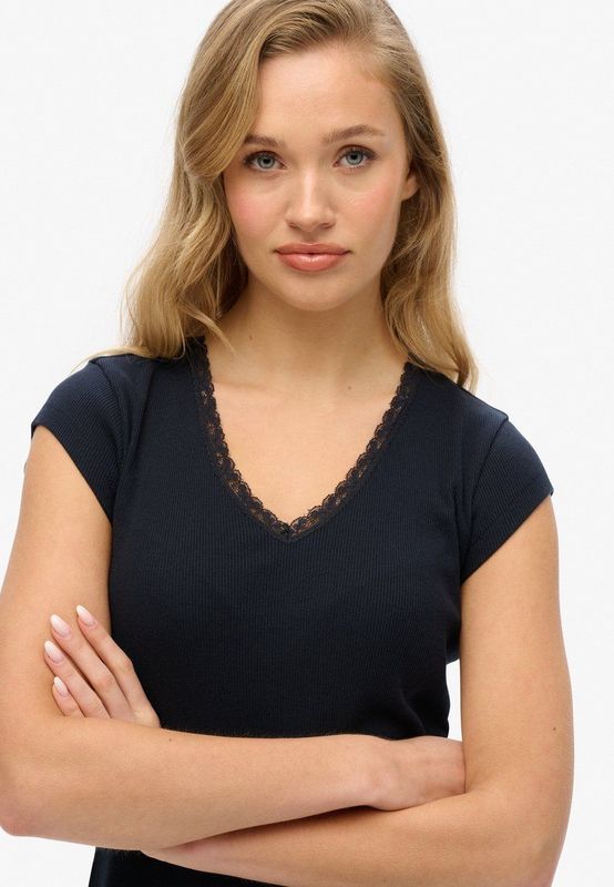 Superdry - Athletic Essentials - V-hals T-shirt - Met Kant - Slanke Snit