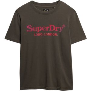Superdry - Venue Metallic - T-Shirt - Zwart - 100% Katoen