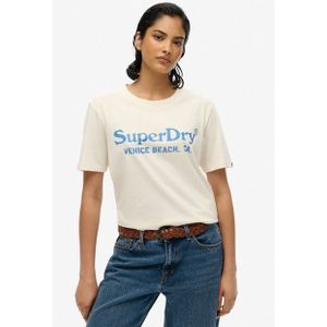 Superdry - Venue Metallic T-Shirt - Zwart - 100% Katoen