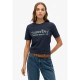 Superdry - Venue Metallic - T-shirt - Zwart - 100% Katoen