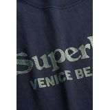 Superdry - Venue Metallic - T-shirt - Zwart - 100% Katoen