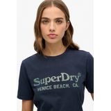 Superdry - Venue Metallic - T-shirt - Zwart - 100% Katoen