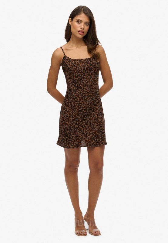 Superdry - Bias Cut Mini Slip - Korte Jurk - Dierenprint