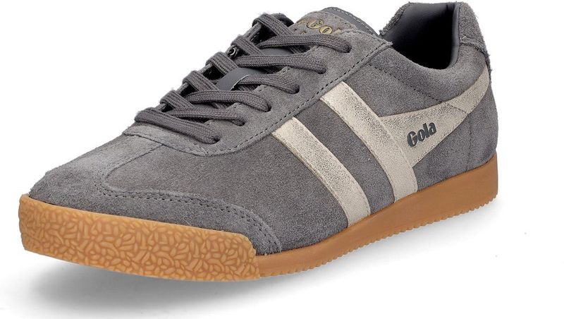 Gola - Harrier Mirror - Damestrainers - Ash - Suède - Metallic Gouden Vleugel