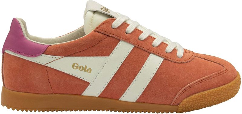 Gola - Elan - Damestrainers - Zwart - Gebroken Wit - Fuchsia - Rubberen Zool