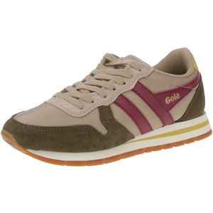 Gola - Daytona Chute - Damessneaker - Bot-Khaki-Cerise - Bovenwerk van Gerecycled Parachutestof Nylon