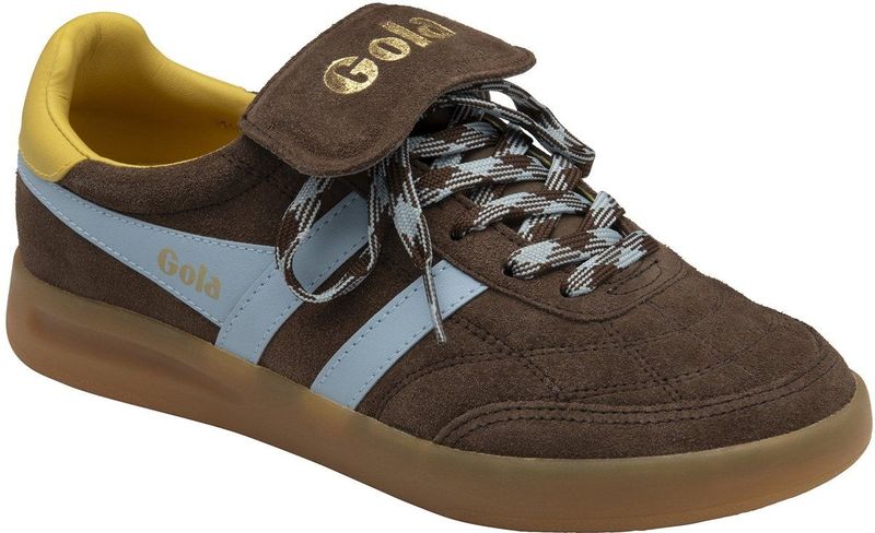 Gola - Stadia'86 - Damessneakers - Donkerbruin - Retro Voetbalsilhouet