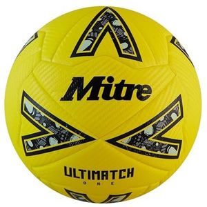 Mitre Unisex-Adult Ultimatch One 24 voetbal, fluo geel/zwart/circulair grijs, 5