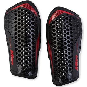 Mitre Unisex-Adult Aircell Carbon Slip Shin Guards, Zwart/Rood, XL