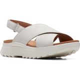 Clarks - DashLite Wish - Sandalen - Licht Gebroken Wit - Suède/Leer
