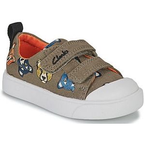 Clarks Unisex City Bright T Sneakers voor kinderen, Kaki, 22.5 EU