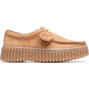 Clarks - Torhill Bee - Veterschoen - Light Tan - Nubuck Bovenwerk