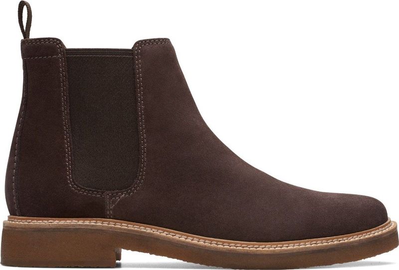 Clarks - Heren - Clarkdale Easy - G - 4 - dark brown suede