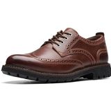 Clarks Batcombe Herren Echtleder-Schuhe im Oxford Stil Business-Schuhe Schnür-Schuhe Halbschuhe 26173439 7 Rot-Braun