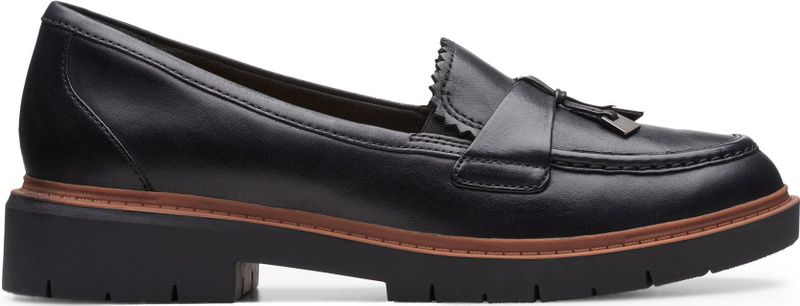 Clarks Westlynn Bella Loafer voor dames, Zwart leder, 38.5 EU