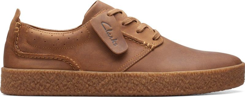 Clarks - Streethilllace - Sneakers - Dark Tan - Leer