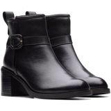 Clarks - Zwarte Enkellaarsjes - Leer