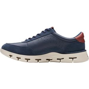 Clarks Heren Nature X One Sneaker, Navy leer, 9 UK, marine leer, 43 EU