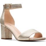 Clarks - Deva Mae - Enkelbandje Hakken - Goud - Gespsluiting - Duurzame Buitenzool