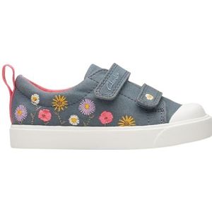 Clarks City Bright T, sneakers voor meisjes en meisjes, Blue Floral Txt, 22.5 EU