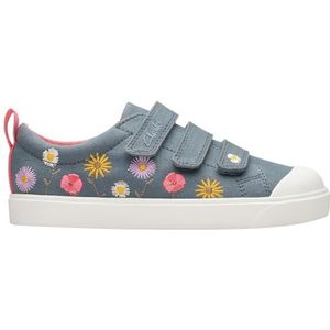 Clarks City Vibe K Sneakers voor meisjes, blauw Floral TXT, 27 EU, Blauw Bloemen TXT