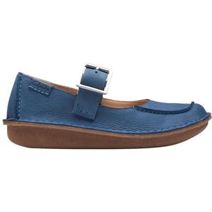 Clarks Vrouwen Funny Bar Loafer Flat, Blauw Nubuck, 4 UK, Blauw Nubuck, 37 EU