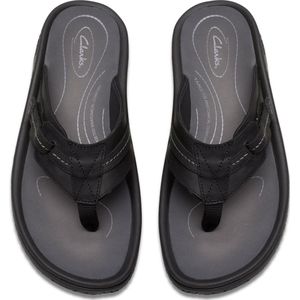 Clarks - Wesley Sun - Slippers - Zwart - Leer