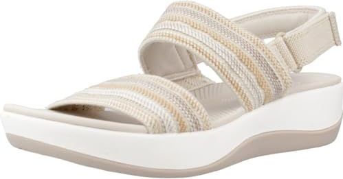 Clarks - Arla Stroll - Sandalen - Beige - Textiel - Cushion Soft™ Voetbed