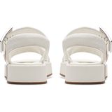 Clarks - Alda Strap - Flatform Sandalen - Gebroken Wit - Voorgevormd Gewatteerd Voetbed