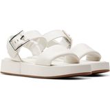 Clarks - Alda Strap - Flatform Sandalen - Gebroken Wit - Voorgevormd Gewatteerd Voetbed