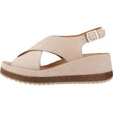 Clarks - Kassanda Step - Sandalen - Zandkleur - Nubuckleer