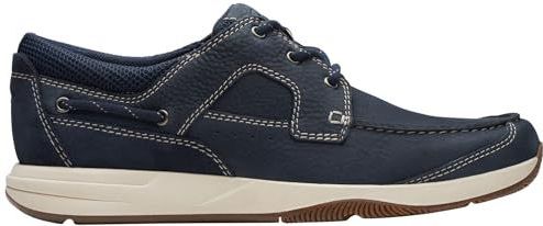 Clarks Sailview Kant voor heren, Marineblauw nubuck.