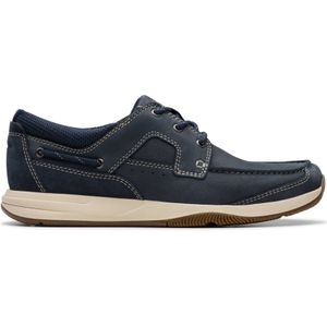 Clarks - Sailview Lace - Nette Schoenen - Marineblauw - Nubuckleer