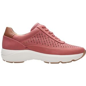 Clarks Tivoli Grace Sneaker voor dames, Stoffige Roos Nbk, 39.5 EU